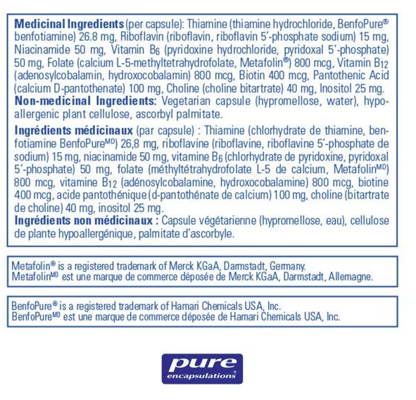 PureGenomics B-Complex - 120 capsules par Pure Encapsulations