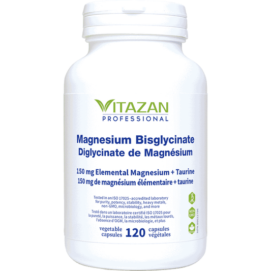 Disglycinate de Magnésium 150 mg + taurine - 120 capsules végétales par Vitazan
