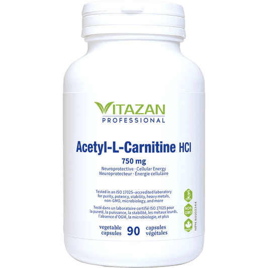 Acetyl-L-Carnitine HCl 750 mg - 90 capsules végétales par Vitazan