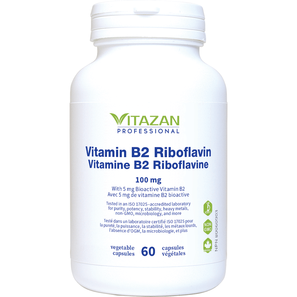 Vitazan: Vitamin B2 Riboflavin 100mg - 60c