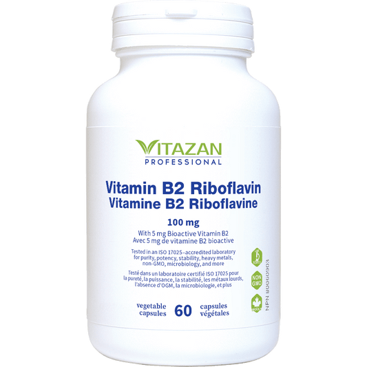 Vitazan: Vitamin B2 Riboflavin 100mg - 60c