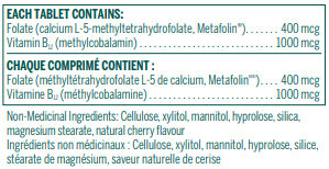 Active Chewable B12 with L-Methylfolate - 60 comprimés croquables par Genestra
