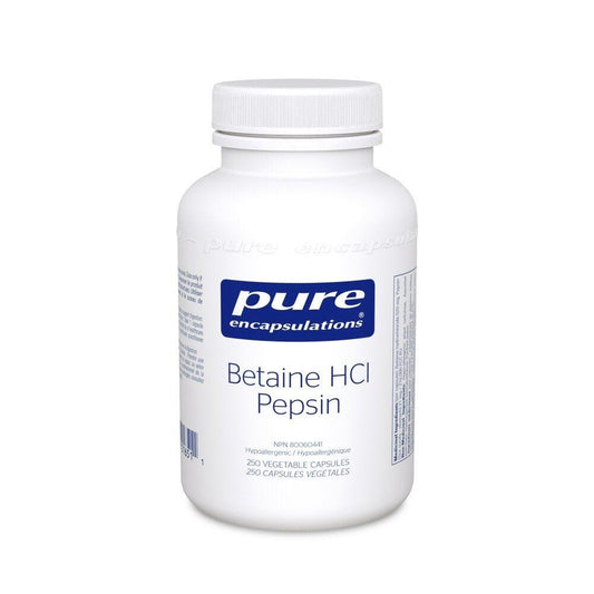Betaine HCl Pepsin - 250 capsules végétales par Pure Encapsulations