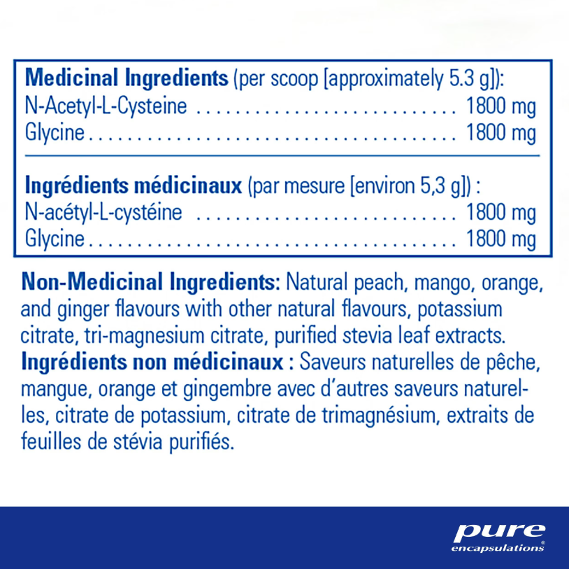 NAC + Glycine - 159 g de poudre par Pure Encapsulations