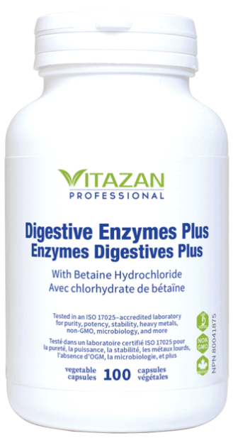 Enzymes Digestives Plus - 100 capsules végétales par Vitazan