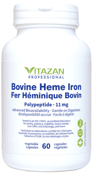 Fer Héminique Bovine - 60 capsules végétales par Vitazan