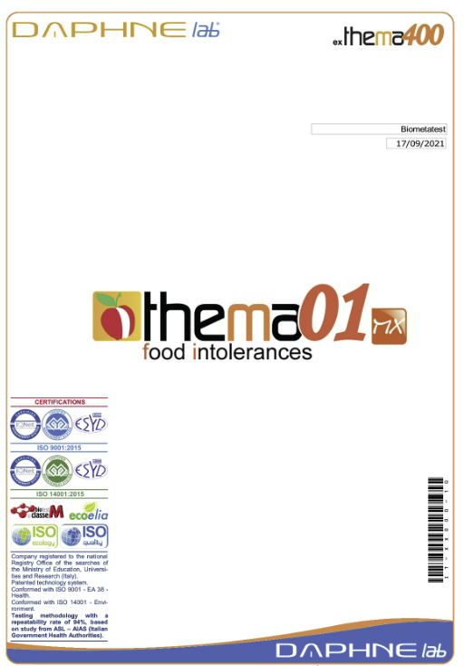 DAPHNE LAB:THEMA 01 - NUTRITIONAL INTOLERANCES