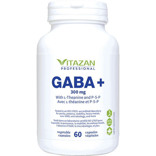 GABA + 300mg - 60 capsules végétales par Vitazan