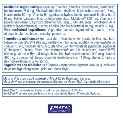 PureGenomics B-Complex - 120 capsules par Pure Encapsulations